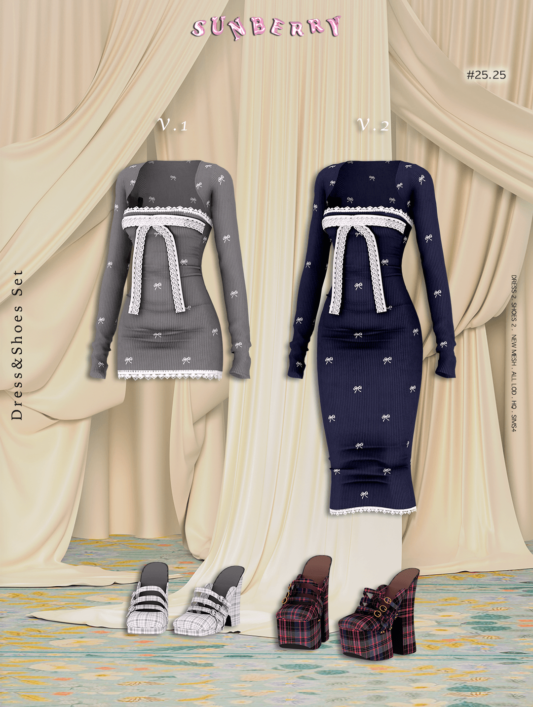 Галерея мода Сет платьев Ribbon Dress 2 Set #1